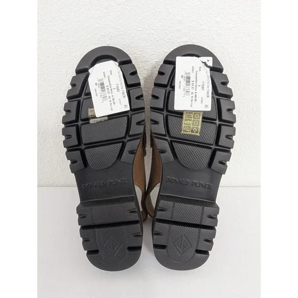 Donald Pliner Halie Womens 6M Saddle Brown Suede Slingback Lug Penny Loafers - Picture 6 of 10